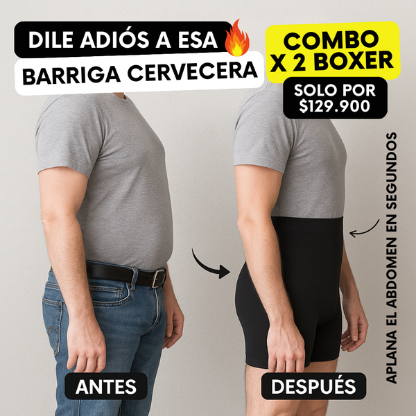 BOXER TIRO ALTO NEOPRENO FIT PRO COMBO X 2
