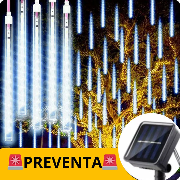 LUCES LED LLUVIA DE METEORITOS CON PANEL SOLAR