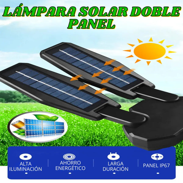 Lampara Solar Doble Panel® - Ilumina tu hogar reduce tus preocupaciones