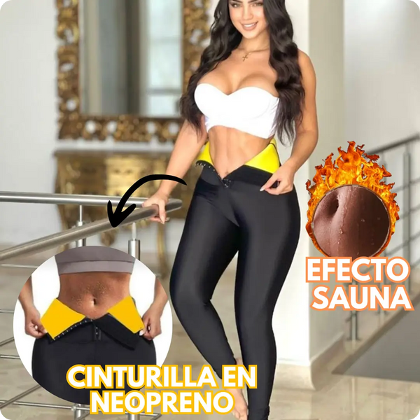 LEGGINS CON CINTURILLA EN NEOPRENO Y EFECTO SAUNA HotShape®