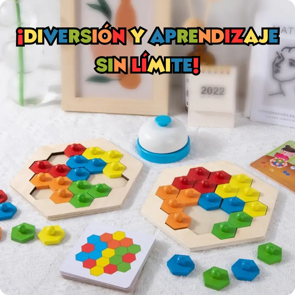 ROMPECABEZAS HEXAGONAL DE MADERA PARA NIÑOS ¡DIVERSIÓN Y APRENDIZAJE SIN LÍMITE!