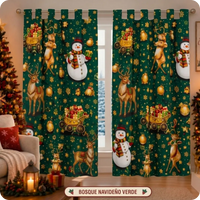CHRISTMAS HOME™ Cortinas Navideñas Decorativas