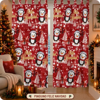CHRISTMAS HOME™ Cortinas Navideñas Decorativas