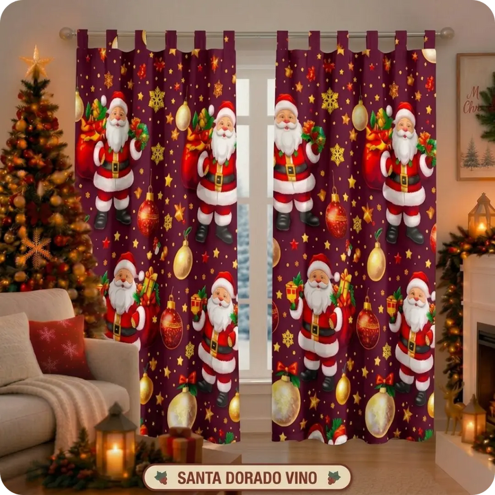 CHRISTMAS HOME™ Cortinas Navideñas Decorativas