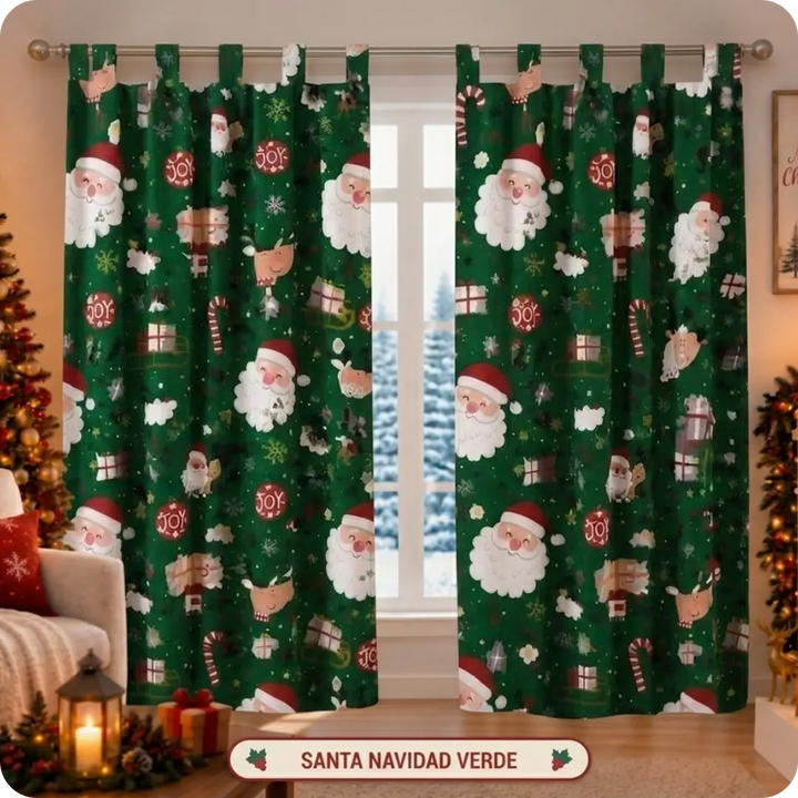 CHRISTMAS HOME™ Cortinas Navideñas Decorativas