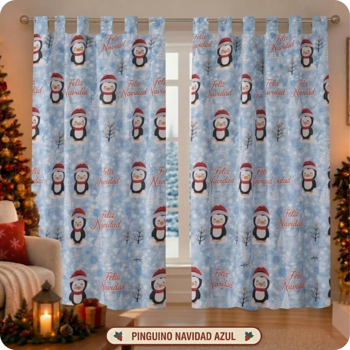 CHRISTMAS HOME™ Cortinas Navideñas Decorativas