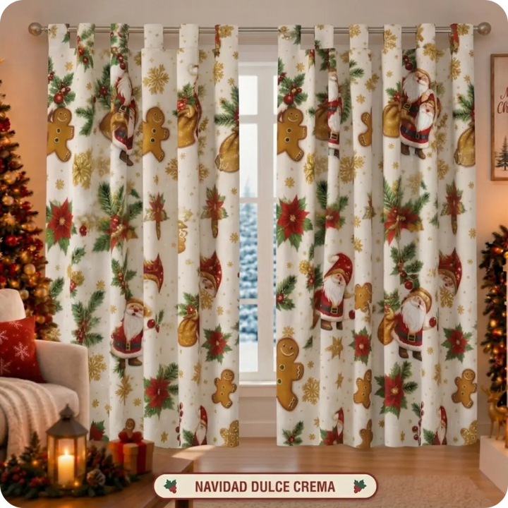 CHRISTMAS HOME™ Cortinas Navideñas Decorativas
