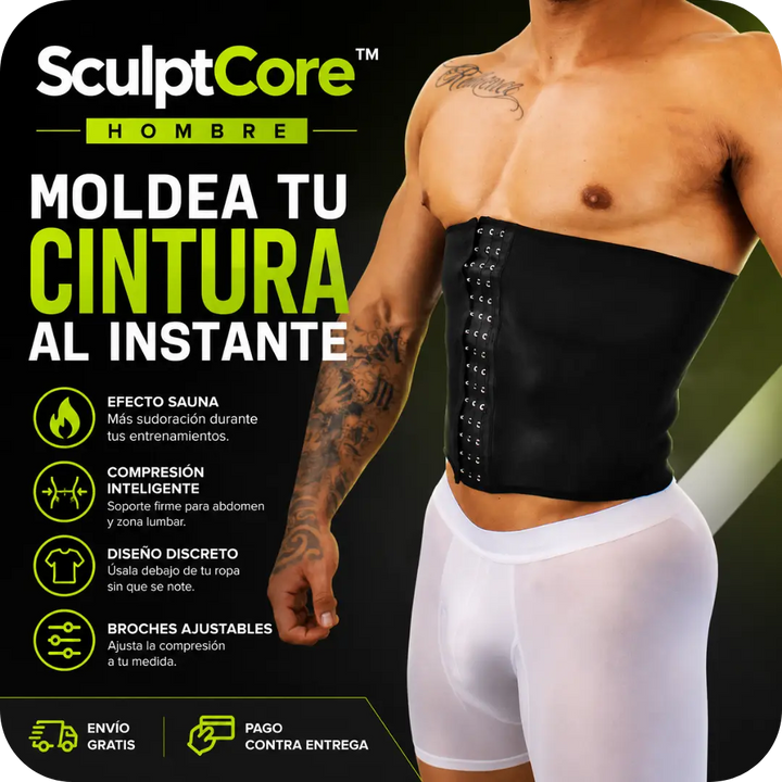 SculptCore™ Hombre – Cinturilla Sauna de Compresión