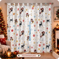 CHRISTMAS HOME™ Cortinas Navideñas Decorativas