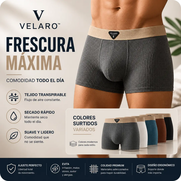 BOXERS VELARO™ Frescura máxima. Comodidad todo el día. X 3UND