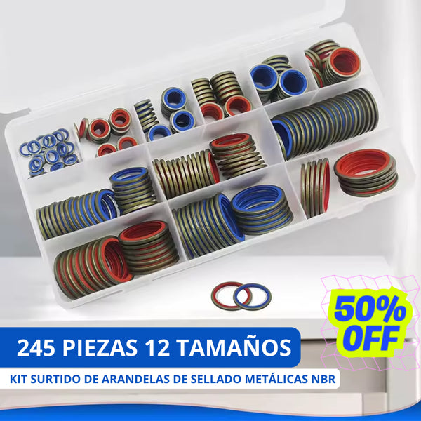 Kit de 245 Piezas de Arandelas Autocentrantes Selladas