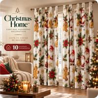 CHRISTMAS HOME™ Cortinas Navideñas Decorativas