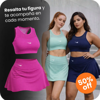 🩷CHICA FIT - Conjunto Deportivo Mujer – Top + Falda Short Integrado