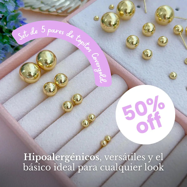 GoldSet Luxe® Topitos Covergold – Set de 5 Pares