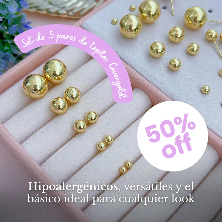 GoldSet Luxe® Topitos Covergold – Set de 5 Pares