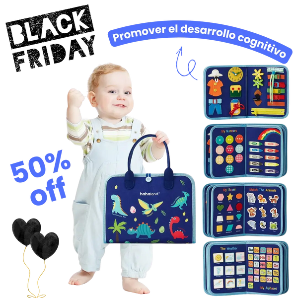 Tablero de actividades Kletshuts™: Tablero de actividades Montessori desarrollo de la motricidad fina y sensibilidad sensorial