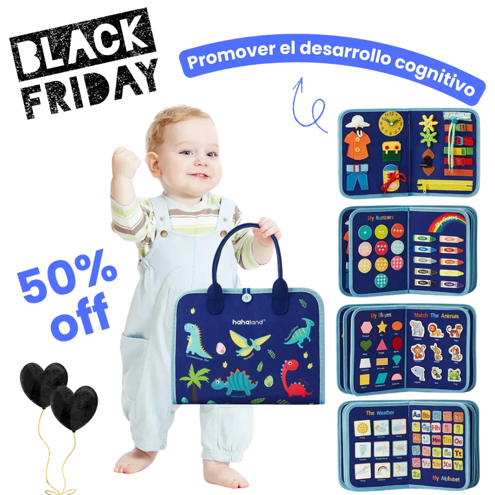 Tablero de actividades Kletshuts™: Tablero de actividades Montessori desarrollo de la motricidad fina y sensibilidad sensorial