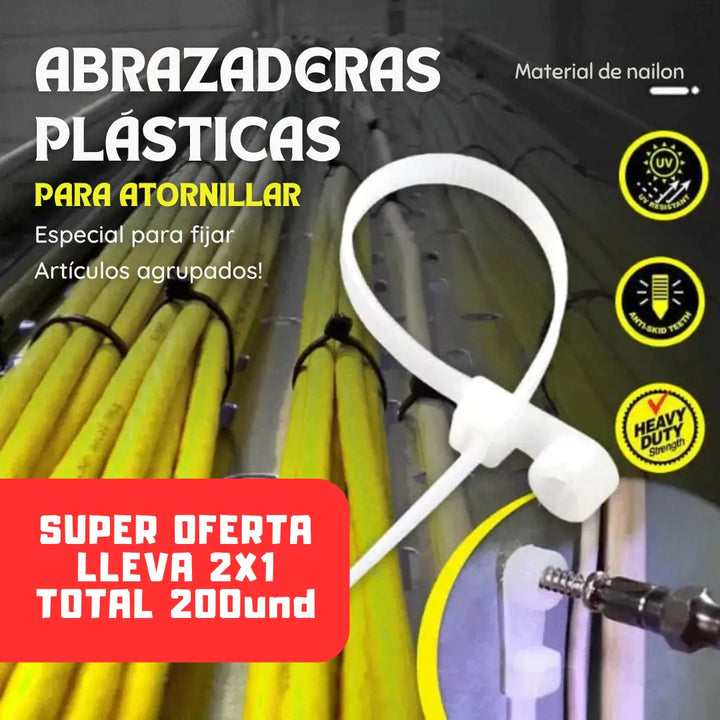 ABRAZADERAS PLÁSTICAS PARA ATORNILLAR