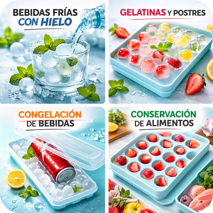 🧊 ICEPOP 3D® MOLDE PARA HIELO - Más hielo. Menos espacio. Cero derrames.
