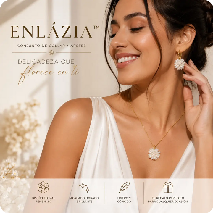 ENLÁZIA™ – Conjunto de Collar y Aretes Entrelazados
