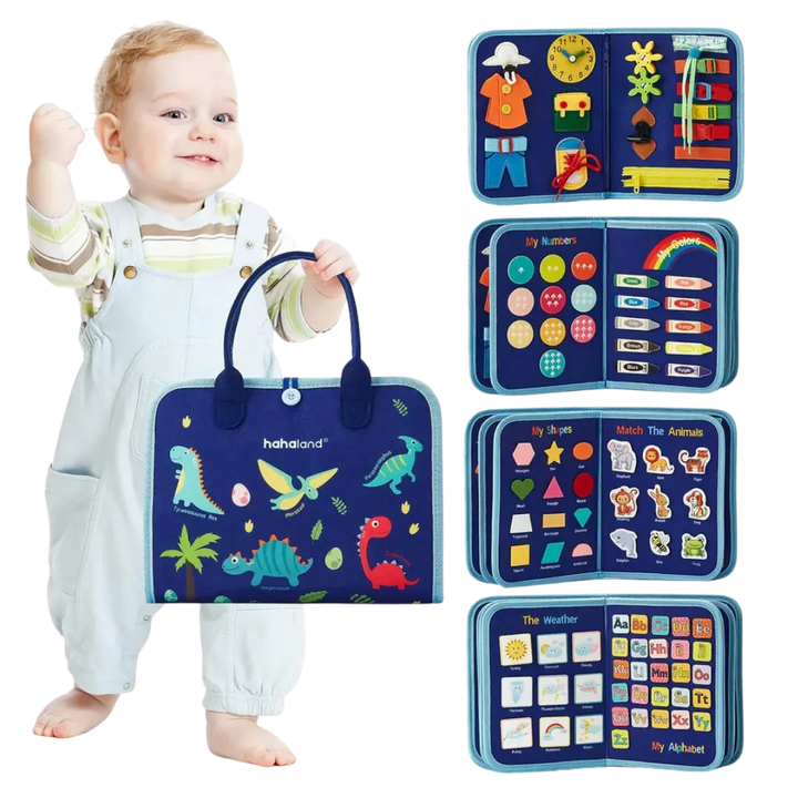 Tablero de actividades Kletshuts™: Tablero de actividades Montessori desarrollo de la motricidad fina y sensibilidad sensorial