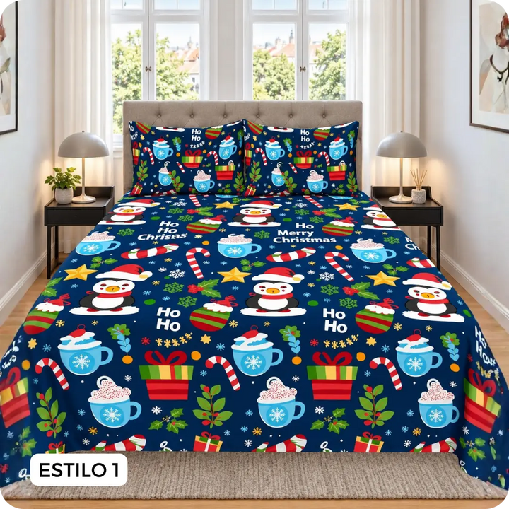 NAVÉLIA™ – Sábanas Navideñas para Cama Doble