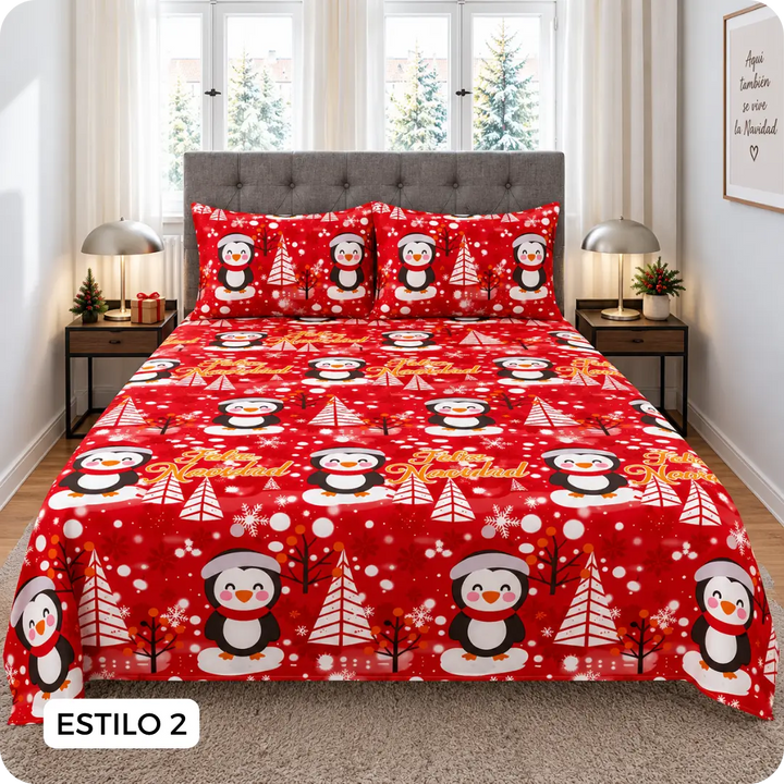 NAVÉLIA™ – Sábanas Navideñas para Cama Doble