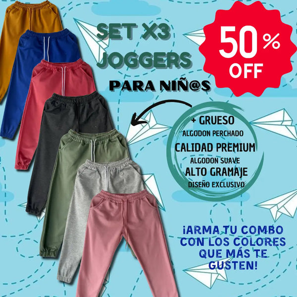 COMBO X3 JOGGER PARA NIÑ@S ¡COMODIDAD PARA TUS PEQUEÑOS!