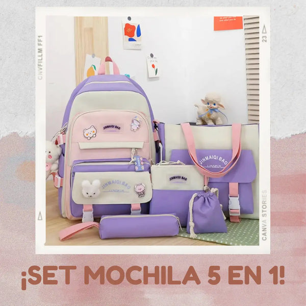 ¡SET MOCHILA 5 EN 1!