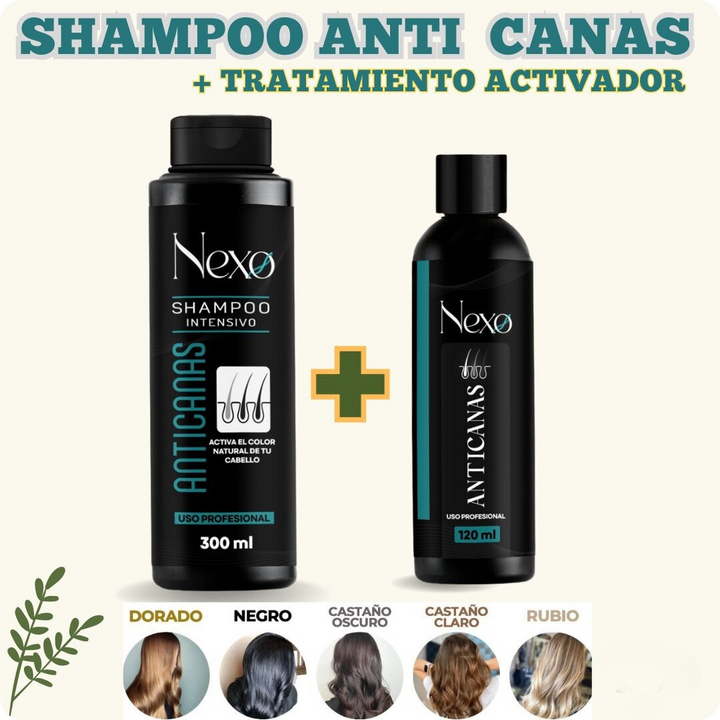 SHAMPOO + TRATAMIENTO ACTIVADOR ANTICANAS DE USO PROFESIONAL